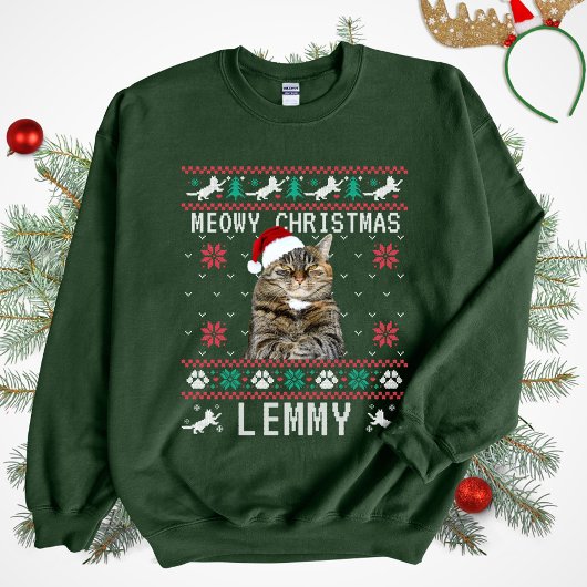 Custom Cat Ugly Christmas Sweatshirt with Photo スウェットシャツ