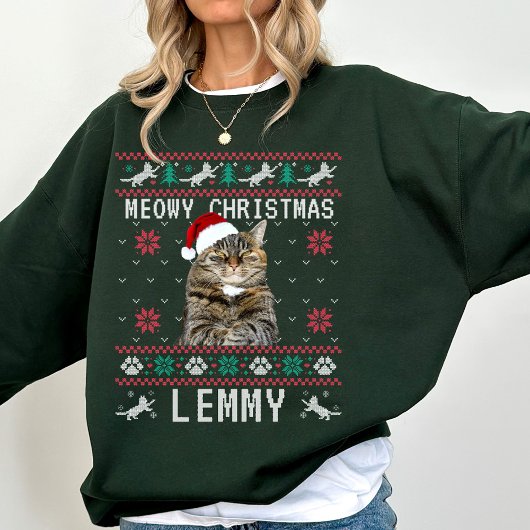 Custom Cat Ugly Christmas Sweatshirt with Photo スウェットシャツ