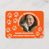 Custom Cattery Business Card – Orange  名刺 (正面)