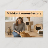 Custom Cattery Business Card with Photo  名刺 (正面)