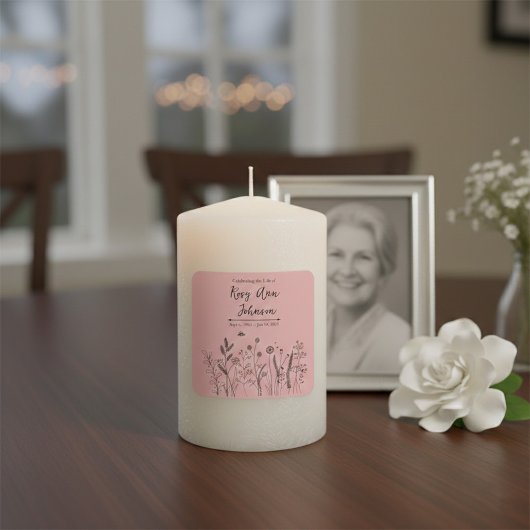 Custom Celebrate the Life Memorial Candle スクエアシール