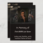 Custom Celebration of Life Service Invite Biker 招待状 (正面/裏面)