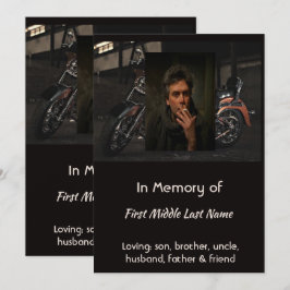 Custom Celebration of Life Service Invite Biker 招待状