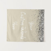 Custom Champagne & Silver Personalized Photo Booth タペストリー (正面(横))