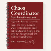 Custom Chaos Coordinator Notebook Gift for Boss ノートブック (正面)