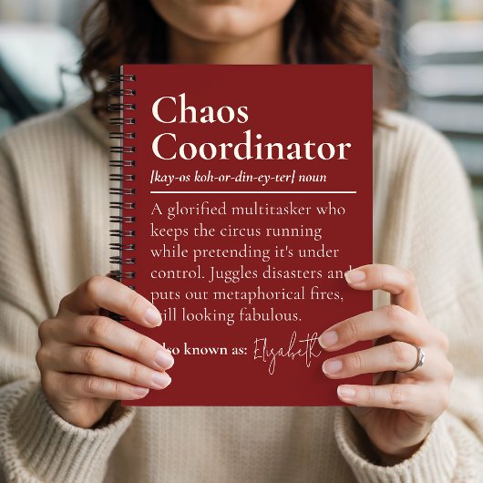 Custom Chaos Coordinator Notebook Gift for Boss ノートブック