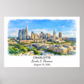 Custom Charlotte Wall Art, North Carolina Poster ポスター (正面)