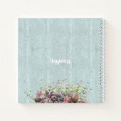 Custom Charming botanical White filigree Blue ノートブック (裏面)