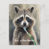 Custom Check up Reminder Dentist Fun Raccoon ポストカード (正面)