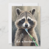 Custom Check up Reminder Dentist Fun Raccoon 招待状 (正面)