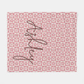 Custom Checkered Name Blanket for Mom or Auntie フリースブランケット (正面(横))