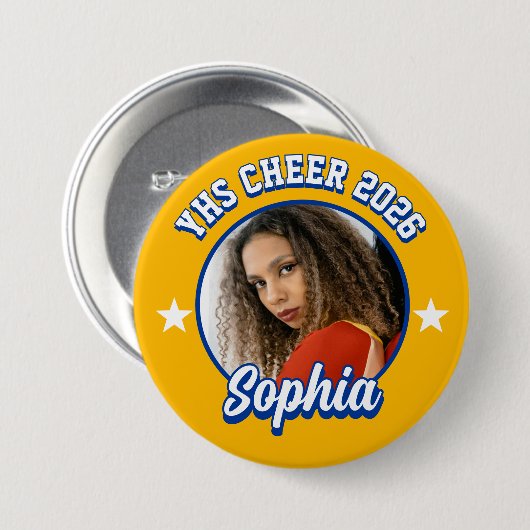 Custom Cheerleader Brag Button, Game Day Cheer 缶バッジ (正面&裏面)