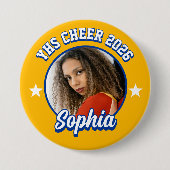 Custom Cheerleader Brag Button, Game Day Cheer 缶バッジ (正面)