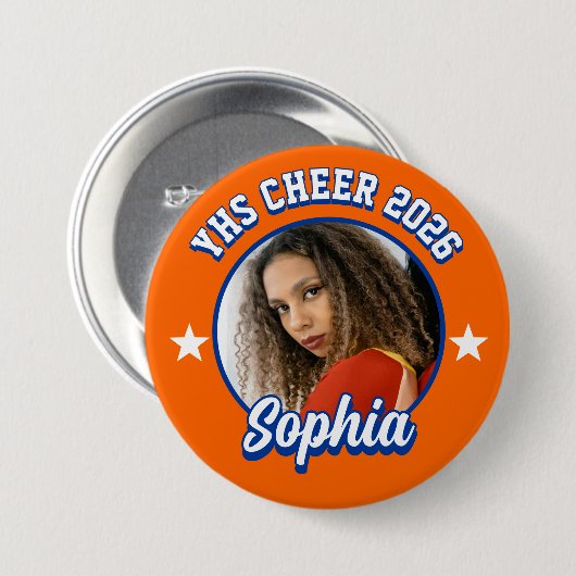 Custom Cheerleader Brag Button, Game Day Cheer 缶バッジ (正面&裏面)