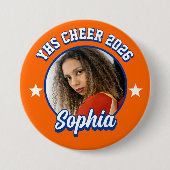 Custom Cheerleader Brag Button, Game Day Cheer 缶バッジ (正面)