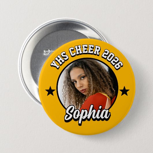 Custom Cheerleader Brag Button, Game Day Cheer 缶バッジ (正面&裏面)
