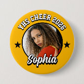 Custom Cheerleader Brag Button, Game Day Cheer 缶バッジ (正面)