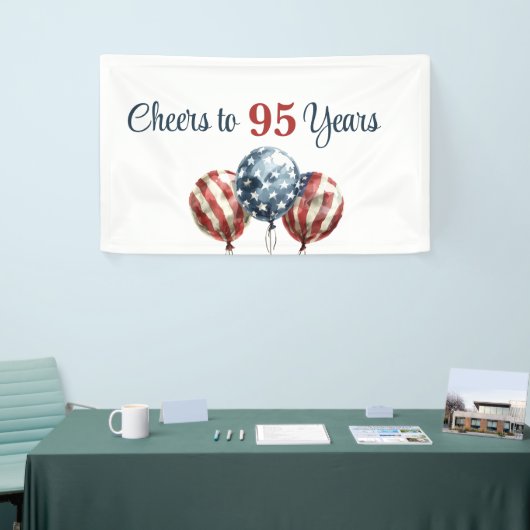 Custom Cheers to 95 Years Birthday Party  横断幕 (トレードショー)