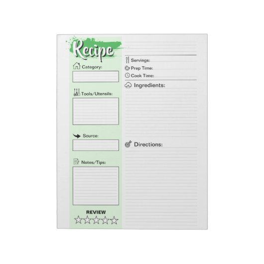 Custom Chefs Basic Recipe Pages ノートパッド (回転)