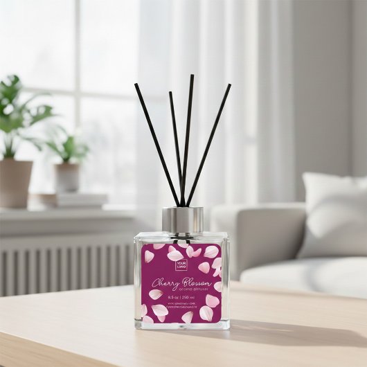 Custom Cherry Blossom Aroma Diffuser Label スクエアシール