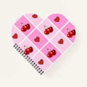 Custom Cherry Heart Checkerboard Pattern ノートブック (正面)