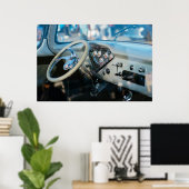 Custom Chevy truck steering wheel and dashboard ポスター (ホームオフィス)