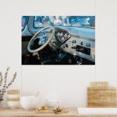 Custom Chevy truck steering wheel and dashboard ポスター (キッチン)