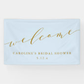 Custom Chic Elegant Blue Bridal Shower Welcome  横断幕 (横)
