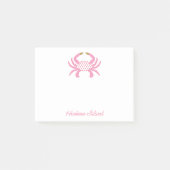 Custom Chic Pink Crab | Coastal Sticky Notes ポストイット (正面)