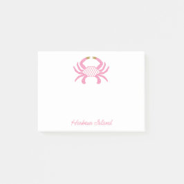 Custom Chic Pink Crab | Coastal Sticky Notes ポストイット