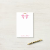 Custom Chic Pink Crab | Coastal Sticky Notes ポストイット (デスク上)