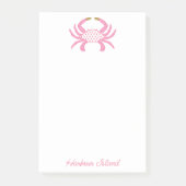 Custom Chic Pink Crab | Coastal Sticky Notes ポストイット (正面)