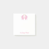 Custom Chic Pink Crab | Coastal Sticky Notes ポストイット (正面)