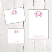 Custom Chic Pink Crab | Coastal Sticky Notes ポストイット