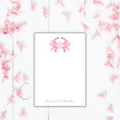 Custom Chic Pink Crab | Coastal Sticky Notes ポストイット