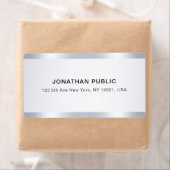 Custom Chic Silver Glamorous Template Shipping ラベル (インサイチュ)