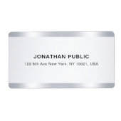 Custom Chic Silver Glamorous Template Shipping ラベル (正面)