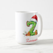 Custom chic stylish initial Z merry Christmas  コーヒーマグカップ (正面右)