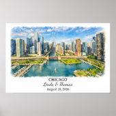 Custom Chicago Wall Art, Illinois Poster ポスター (正面)