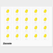 Custom Chick Chicken yellow stylish chic sweet スクエアシール (シート)