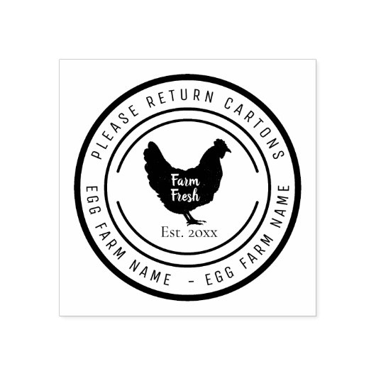 Custom Chicken Farm Fresh Eggs Rubber Stamp ラバースタンプ (インプリント)
