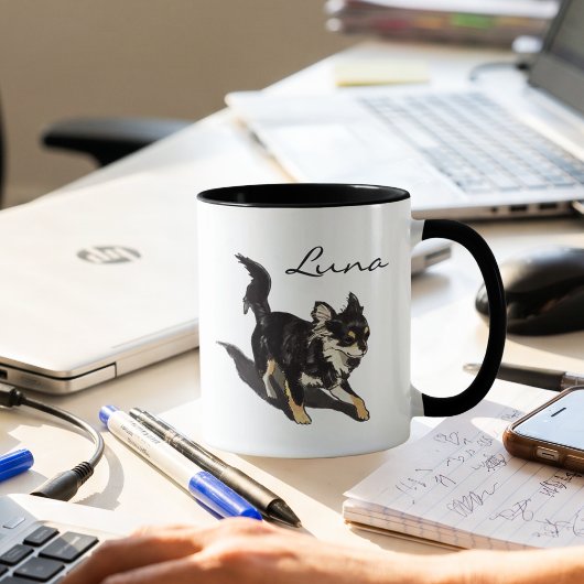 Custom Chihuahua Art Mug with Personalized Name マグカップ