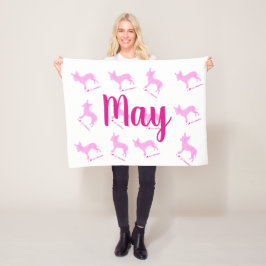 Custom Chihuahua Blanket Pastel Silhouetteチワワ フリースブランケット