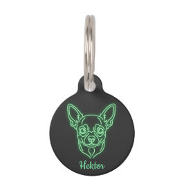 Custom Chihuahua Neon Glow Personalized ペット　ネームタグ