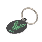 Custom Chihuahua Neon Glow Personalized ペット ネームタグ (側面)