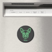 Custom Chihuahua Neon Glow Personalized マグネット (インサイチュ (食洗機))