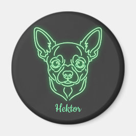 Custom Chihuahua Neon Glow Personalized マグネット