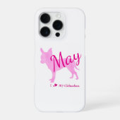 Custom Chihuahua Phone Case Pstel Pink Silhouette iPhoneケース (裏面)