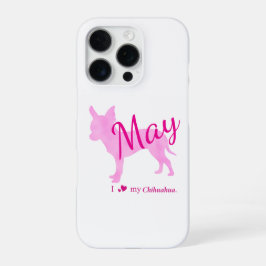 Custom Chihuahua Phone Case  Pstel Pink Silhouette iPhone 16 Proケース