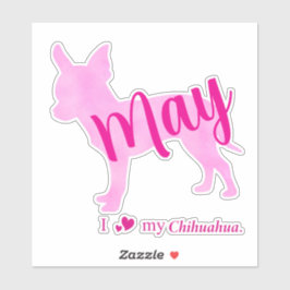 Custom Chihuahua Sticker – Pastel Pink Silhouette シール